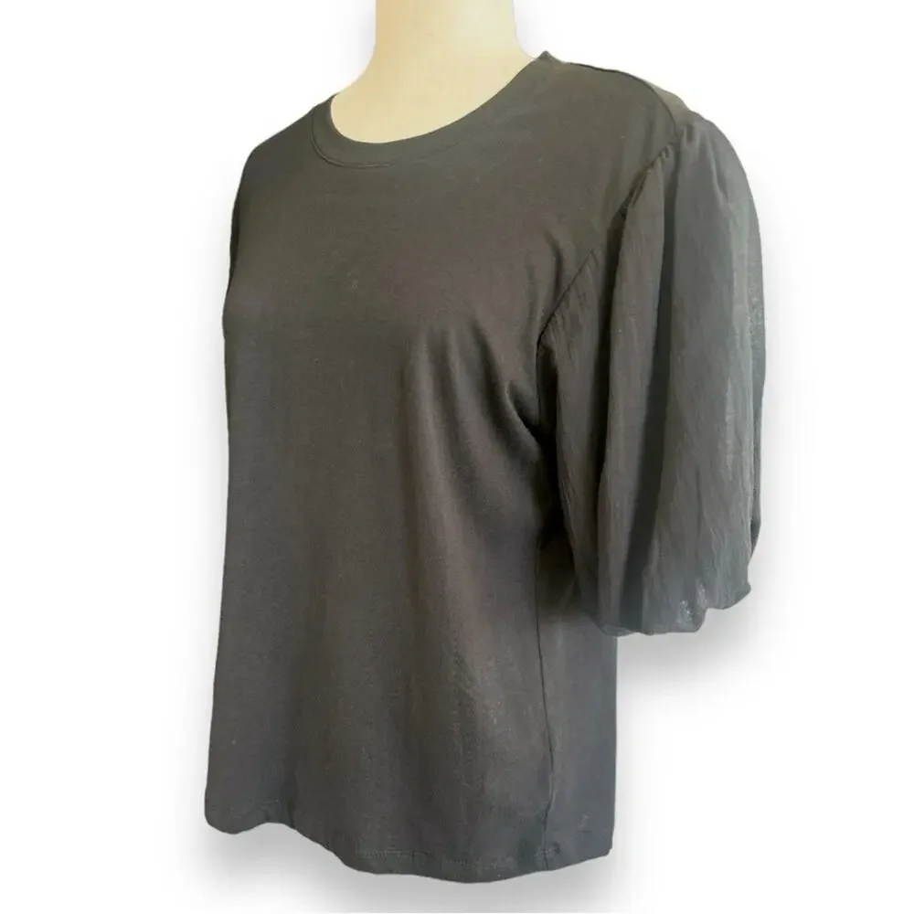 Sanctuary - Dream State Tee, Black Puff Sleeve Top Size Medium - Picture 6 of 13